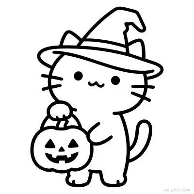 Free printable Halloween Cat 8 Coloring Page - Free PDF Printable Cute Cat Coloring Sheets coloring page