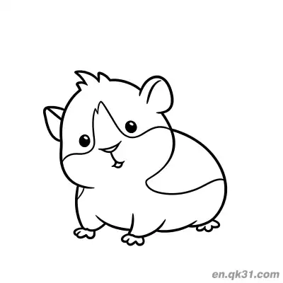 Free printable Cartoon Hamster Sitting Sideways with Tongue Out Coloring Page coloring page