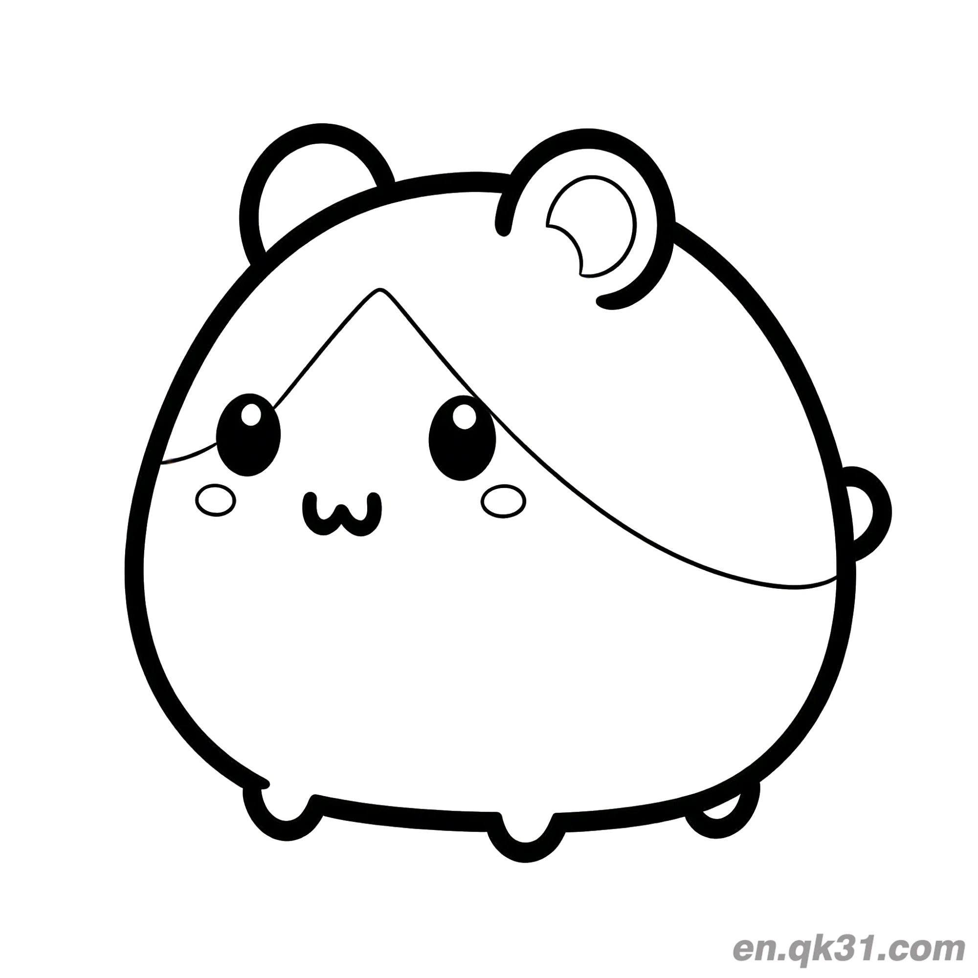 Chibi Round Hamster Coloring Page – Free Printable Coloring Page for Kids and Adults