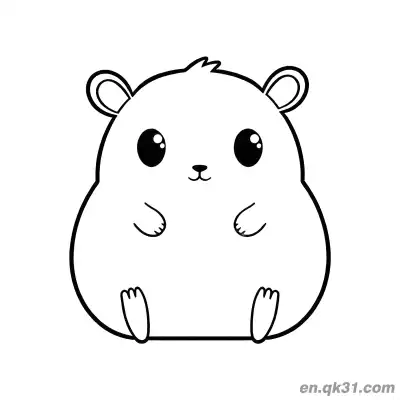 Free printable Chibi Sitting Chubby Hamster Coloring Page coloring page