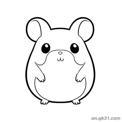 Free printable Chubby Big Eyes Hamster Coloring Page coloring page