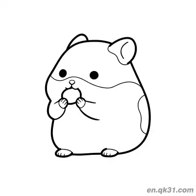 Free printable Chubby Hamster Holding Round Nut Coloring Page coloring page