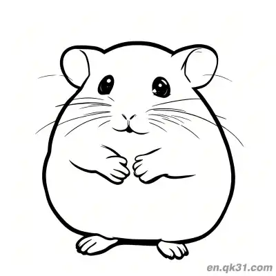 Free printable Chubby Hamster with Hands on Chest Coloring Page coloring page