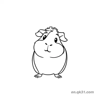 Free printable Cute Chubby Guinea Pig Coloring Page coloring page