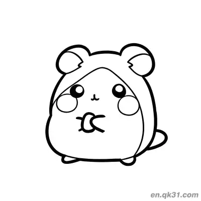Free printable Hamster in Bear Hoodie Coloring Page coloring page