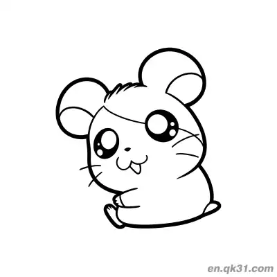 Free printable Hamtaro Style Hamster Sitting Sideways Coloring Page coloring page