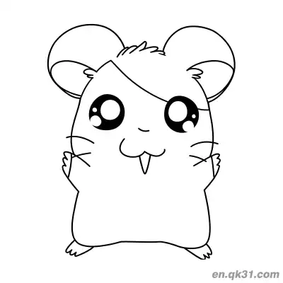 Free printable Hamtaro Style Hamster Standing Coloring Page coloring page