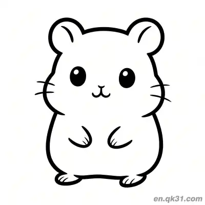 Free printable Minimalist Line Art Sitting Hamster Coloring Page coloring page