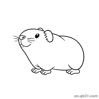 Free printable Realistic Crawling Guinea Pig Coloring Page coloring page