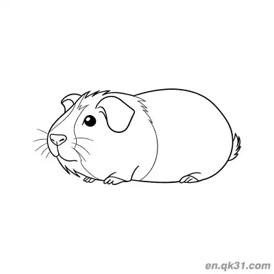 Free printable Realistic Lying Down Guinea Pig Coloring Page coloring page