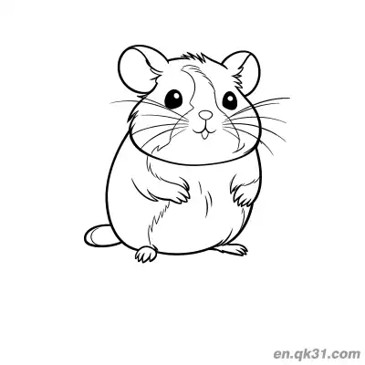 Free printable Realistic Sitting Hamster Coloring Page coloring page
