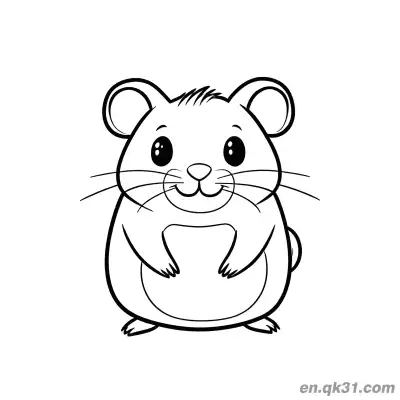 Free printable Realistic Sitting Smiling Hamster Coloring Page coloring page