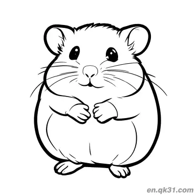 Free printable Round and Cute Hamster Coloring Page coloring page