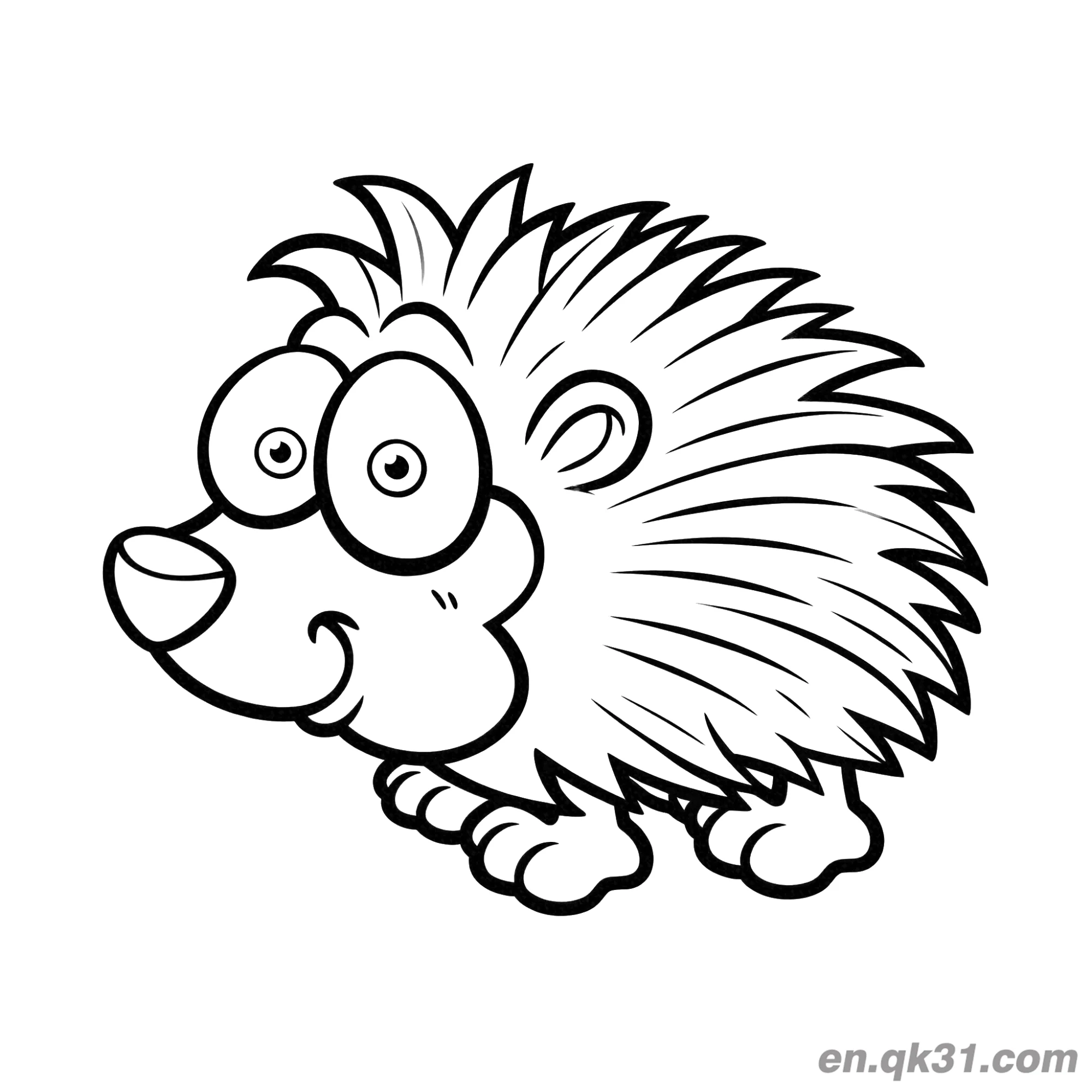 Big Eyes Cartoon Hedgehog Coloring Page – Free Printable Coloring Page for Kids and Adults