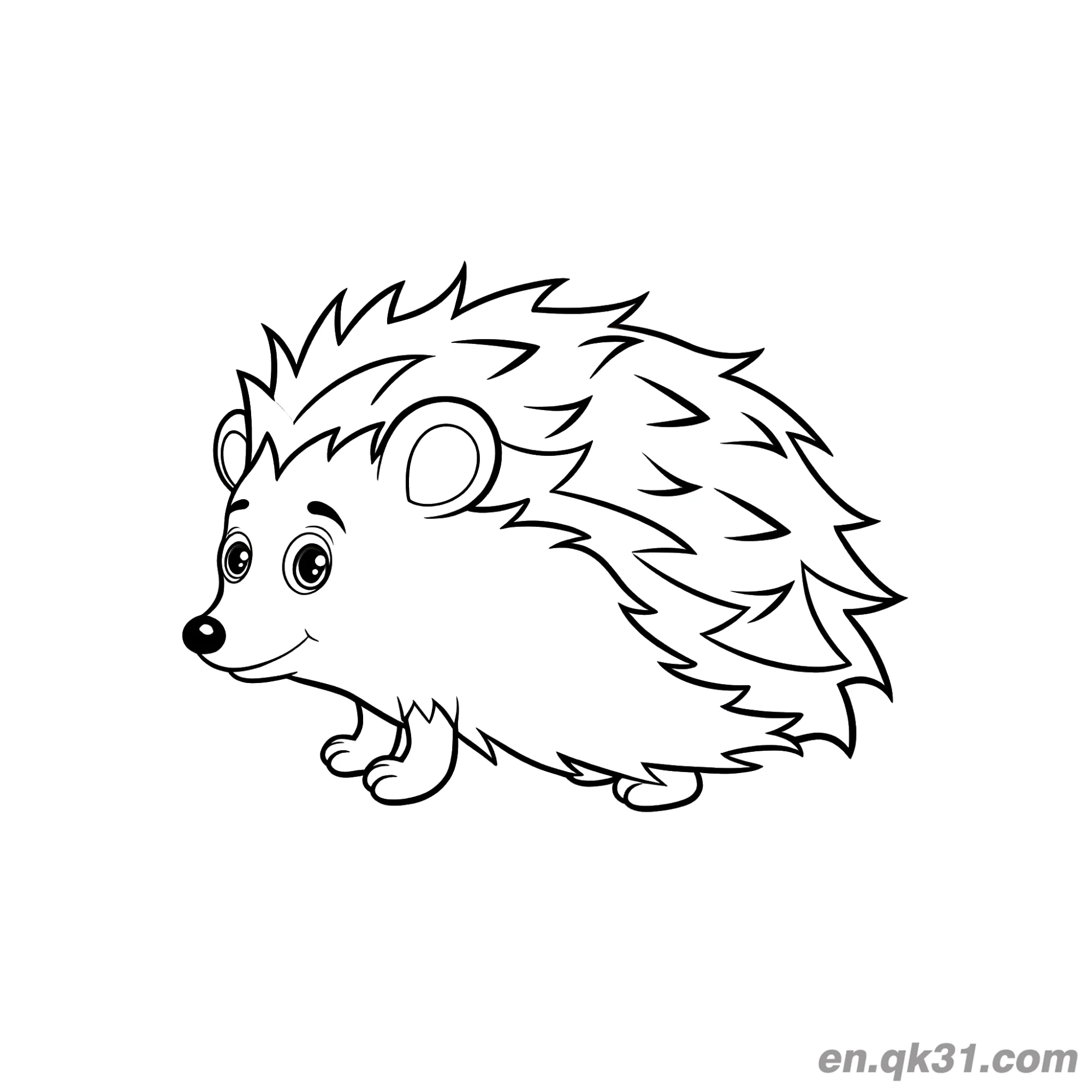 Big Eyes Cute Hedgehog Coloring Page – Free Printable Coloring Page for Kids and Adults