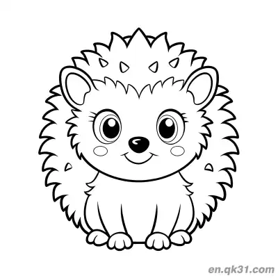 Free printable Big Eyes Hedgehog with Spotted Spines Coloring Page coloring page