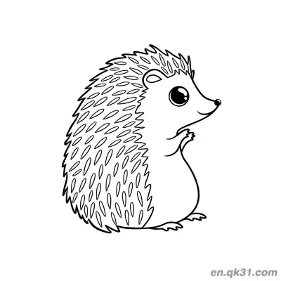 Free printable Big Eyes Side Standing Hedgehog Coloring Page coloring page