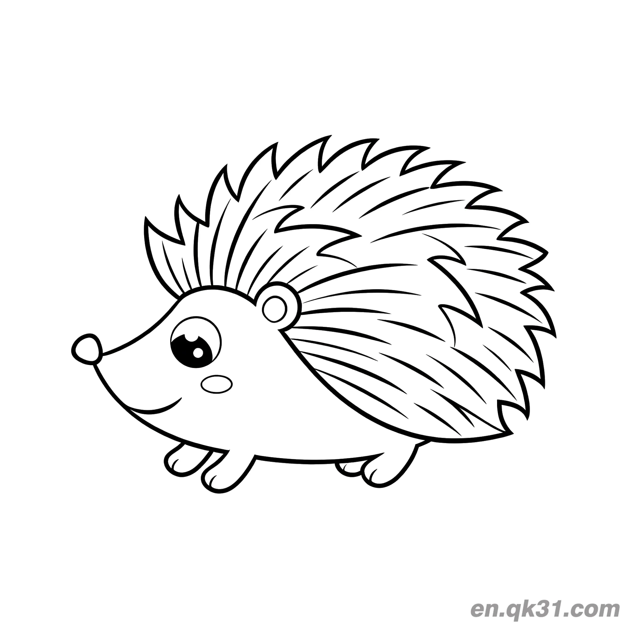 Big Eyes Walking Hedgehog Coloring Page – Free Printable Coloring Page for Kids and Adults