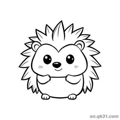 Free printable Cute Hedgehog with Leaf Like Spines Coloring Page coloring page