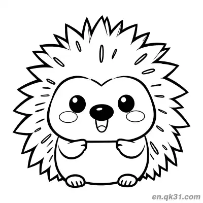 Free printable Cute Hedgehog with Open Mouth Coloring Page coloring page