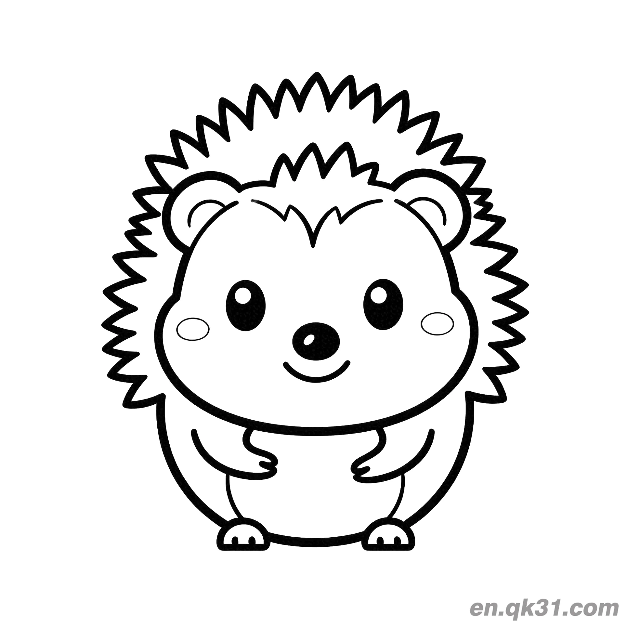 Cute Round Cheeked Hedgehog Coloring Page – Free Printable Coloring Page for Kids and Adults