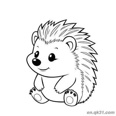 Free printable Cute Sitting Hedgehog Coloring Page coloring page