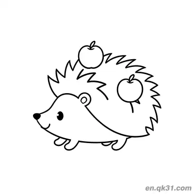 Free printable Hedgehog Carrying Apples Coloring Page coloring page