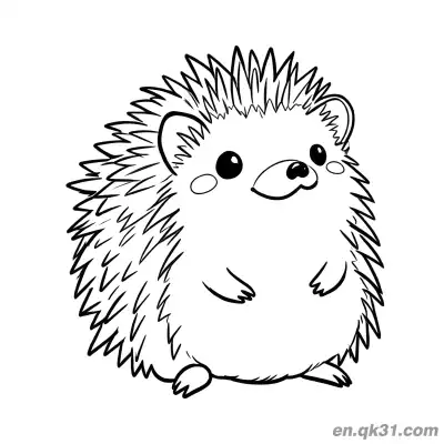 Free printable Round Hedgehog with Blush Coloring Page coloring page