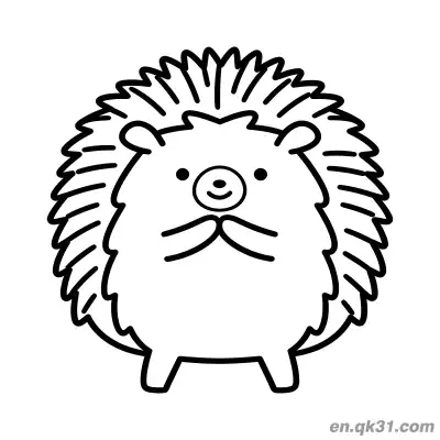 Free printable Round Hedgehog with Clasped Hands Coloring Page coloring page