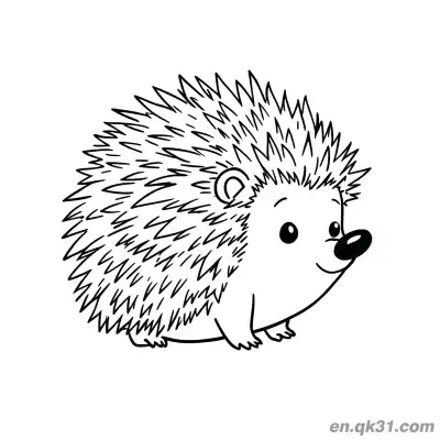 Free printable Side Standing Hedgehog with Dense Spines Coloring Page coloring page