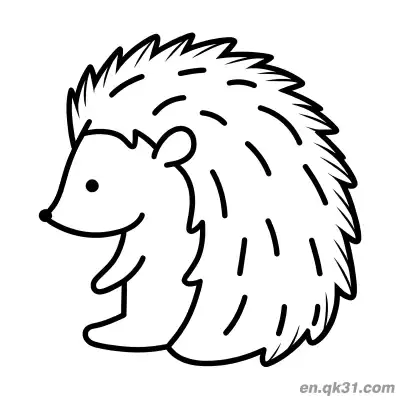 Free printable Simple Line Art Standing Hedgehog Coloring Page coloring page