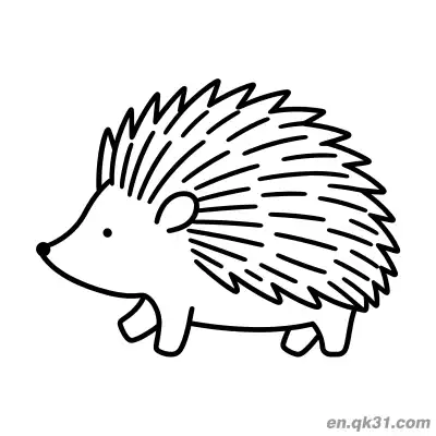 Free printable Simple Line Art Walking Hedgehog Coloring Page coloring page