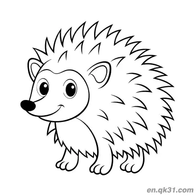 Free printable Walking Hedgehog with Sharp Spines Coloring Page coloring page