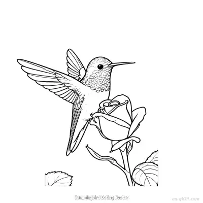 Free printable Hummingbird Eating Nectar 6 Coloring Page - Free PDF Printable Hummingbird Coloring Sheets coloring page