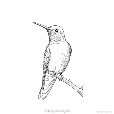 Free printable Standing Hummingbird 1 Coloring Page - Free PDF Printable Hummingbird Coloring Sheets coloring page