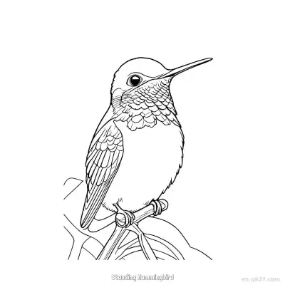 Free printable Standing Hummingbird 2 Coloring Page - Free PDF Printable Hummingbird Coloring Sheets coloring page