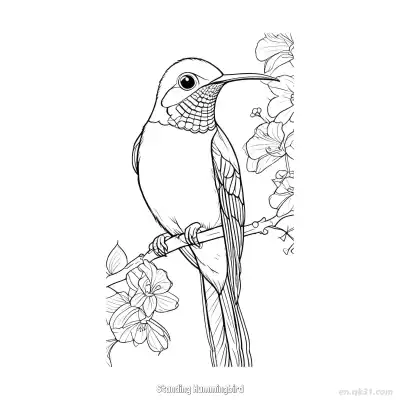 Free printable Standing Hummingbird 3 Coloring Page - Free PDF Printable Hummingbird Coloring Sheets coloring page