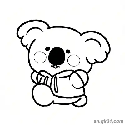 Free printable Chibi Koala in Hoodie Coloring Page coloring page