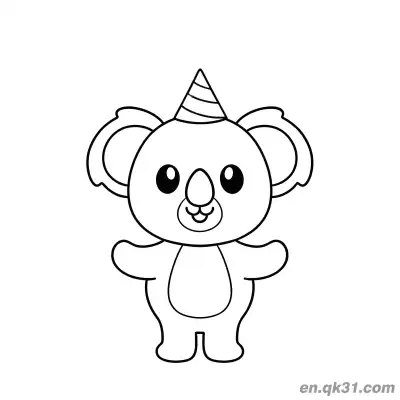 Free printable Koala Wearing Unicorn Horn Coloring Page coloring page