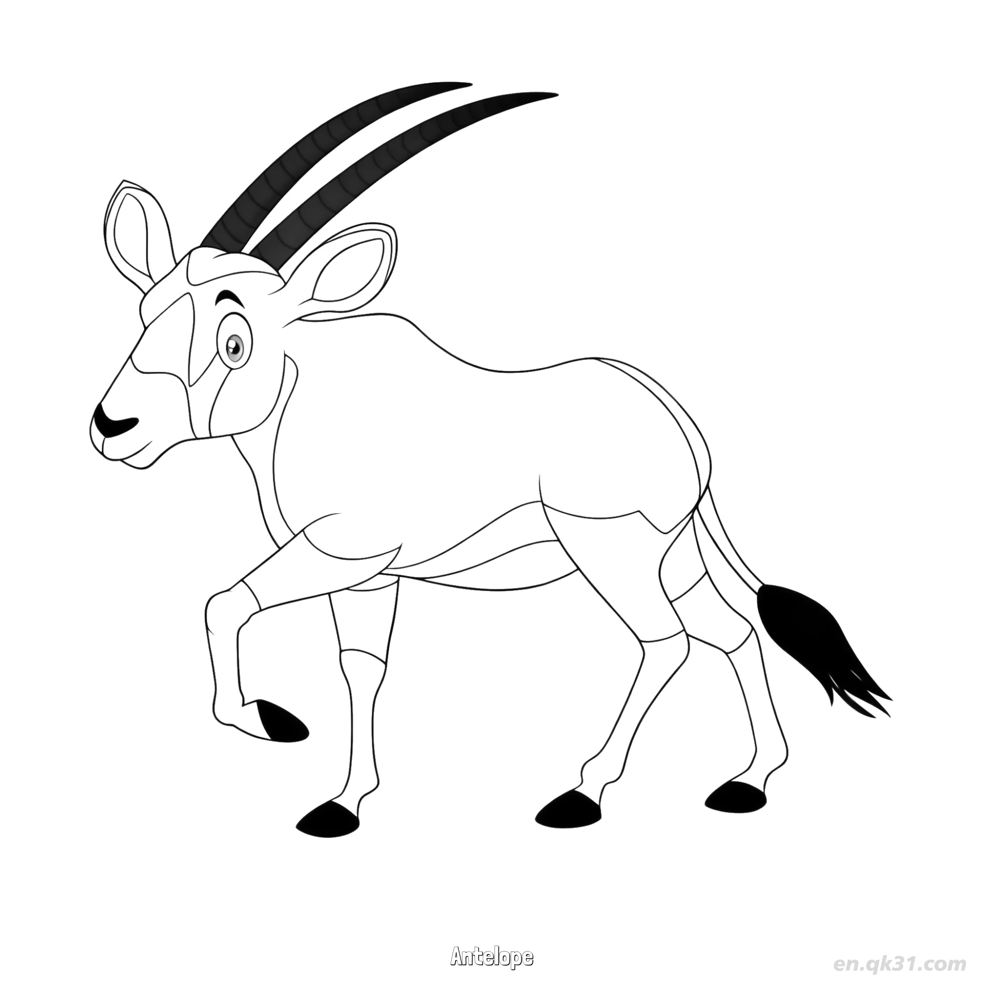 Antelope Coloring Page for Kids – Free Printable Coloring Page for Kids and Adults