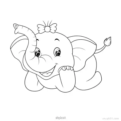 Free printable Baby Elephant Lying Down Coloring Page coloring page
