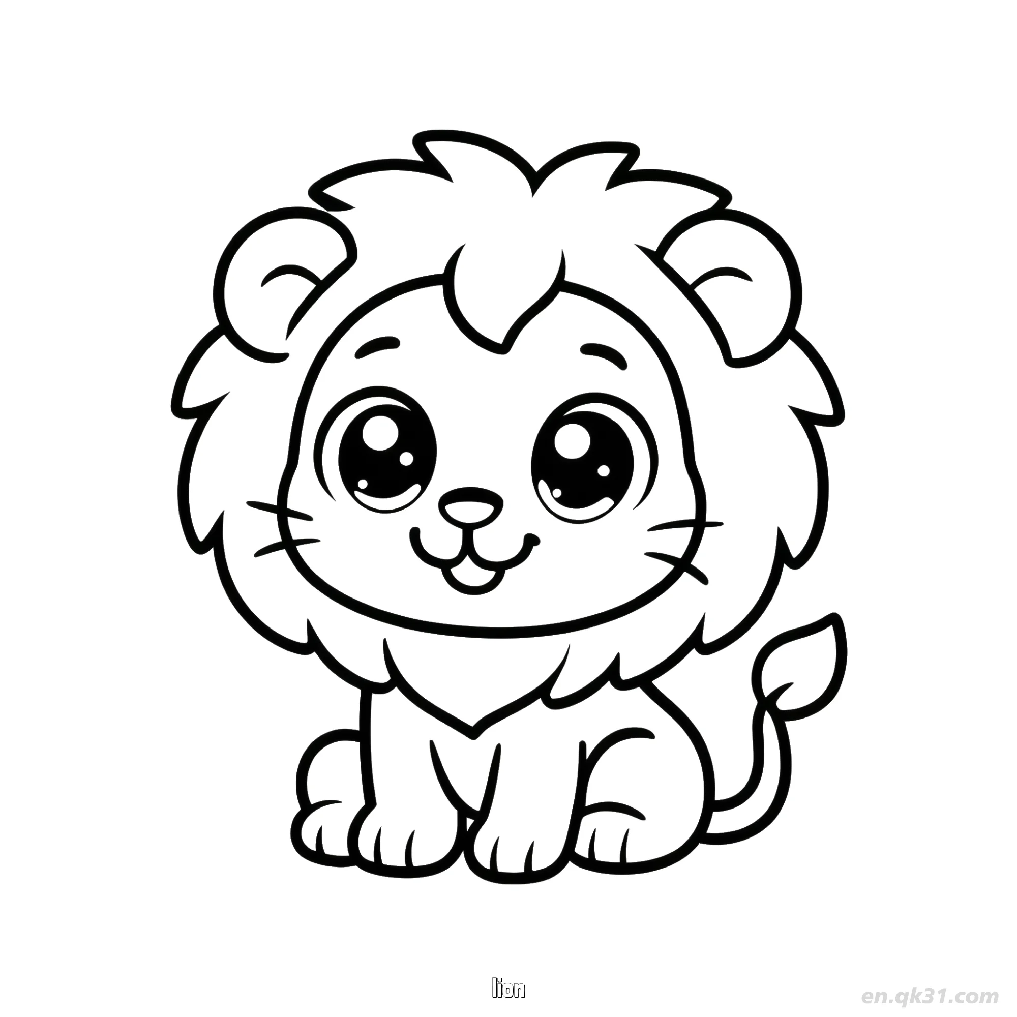 Baby Lion with Fluffy Mane Coloring Page – Free Printable Coloring Page for Kids and Adults