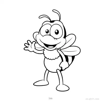 Free printable Bee Character Printable Coloring Page coloring page