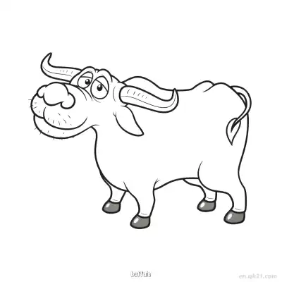 Free printable Buffalo Cartoon Coloring Page coloring page