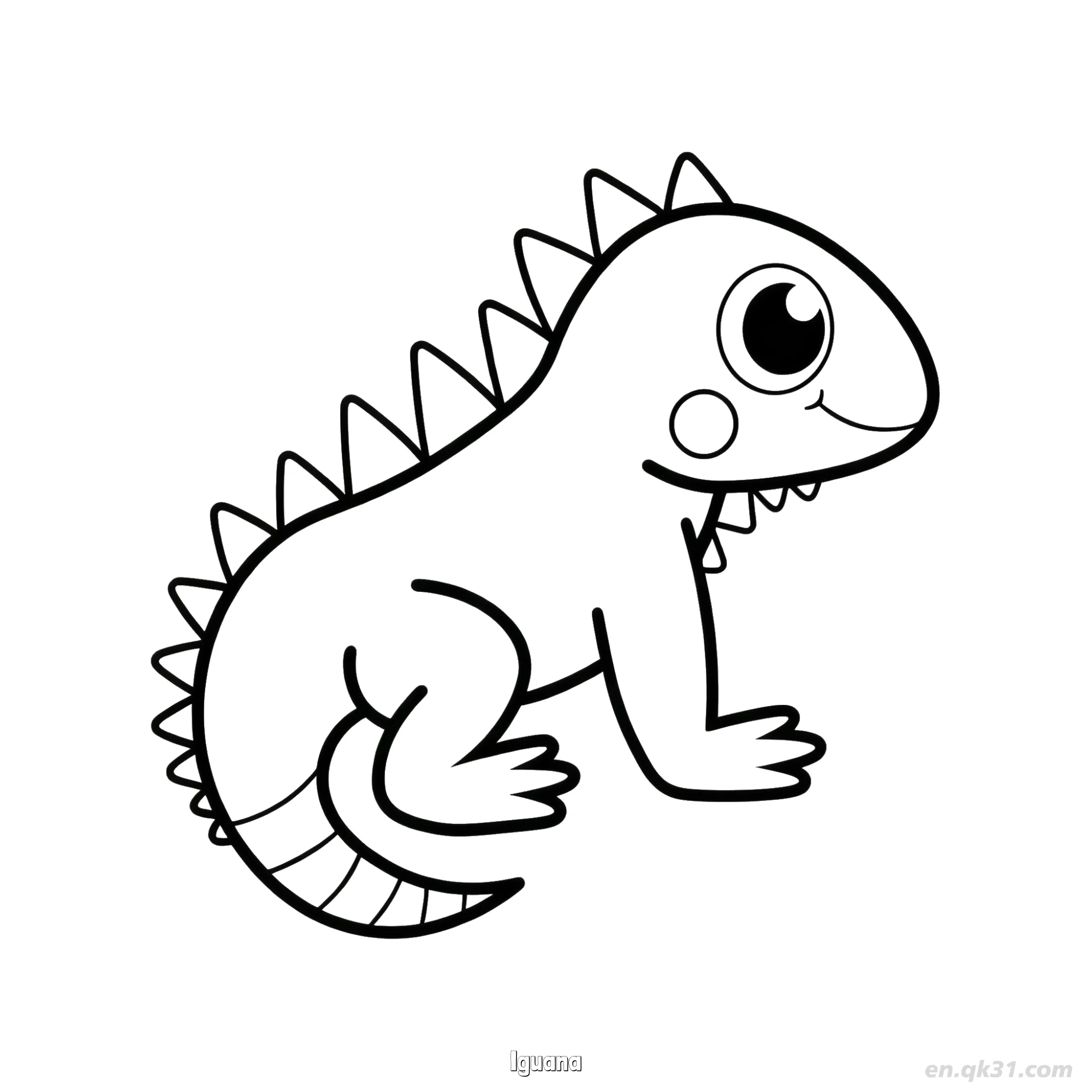 Cute Iguana Coloring Page for Kids – Free Printable Coloring Page for Kids and Adults