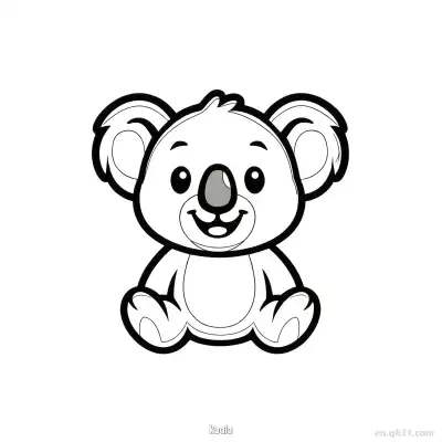 Free printable Cute Koala Australian Animal Coloring Page coloring page