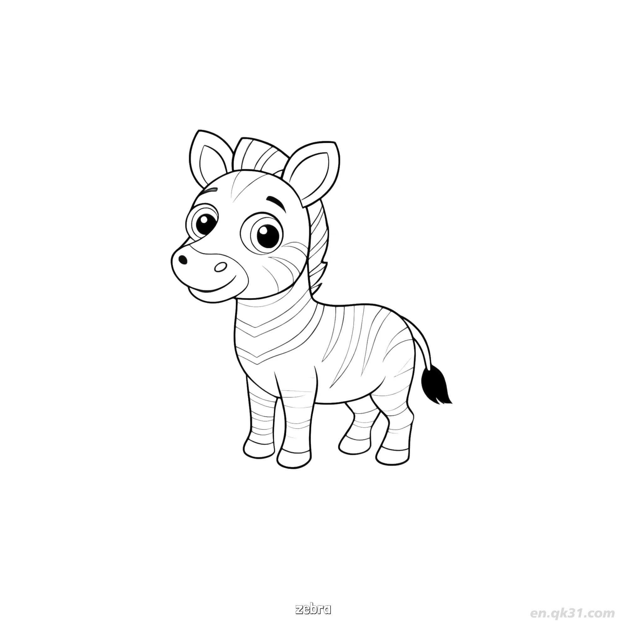 Cute Zebra Striped Safari Animal Coloring Page – Free Printable Coloring Page for Kids and Adults