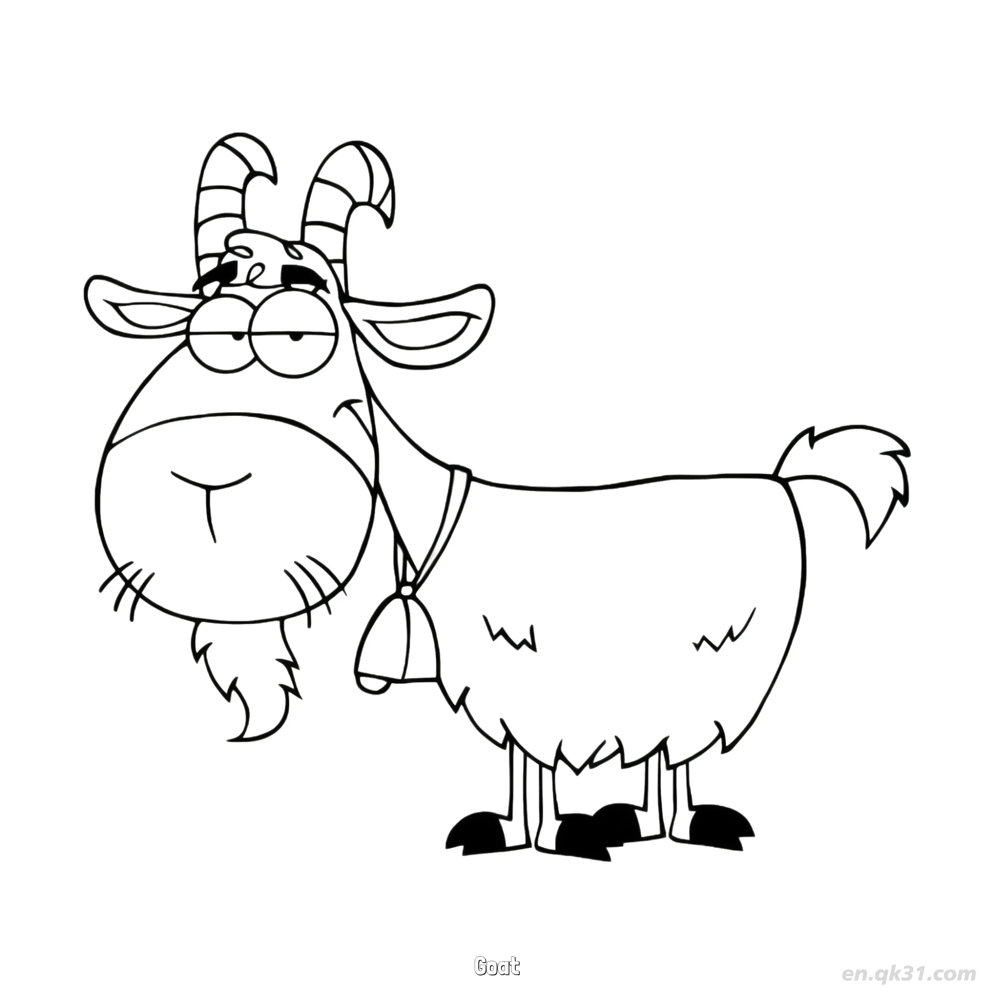 Droopy Goat Chewing Paper Coloring Page – Free Printable Coloring Page for Kids and Adults