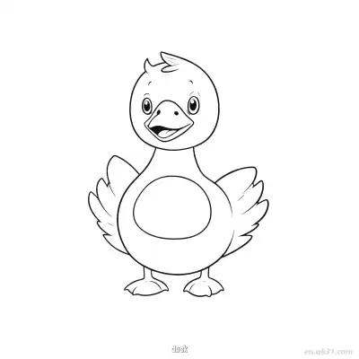 Free printable Duck Cheerful Pose Coloring Page coloring page