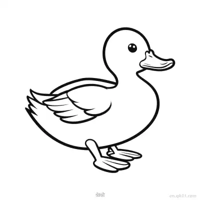 Free printable Duck Standing Upright Coloring Page coloring page